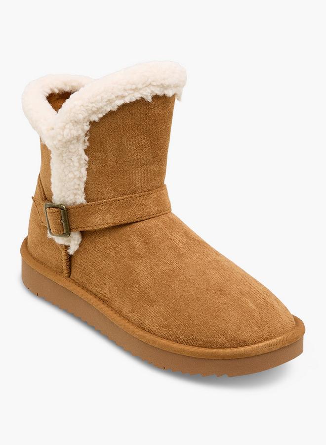 سيليست بوت نسائي بطول الكاحل من الفرو الصناعي - Image 3